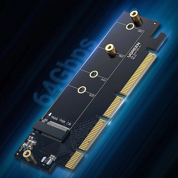 Karta rozszerzeń Ugreen CM465 PCIe 4.0 x16 do M.2 NVMe M-Key - czarna