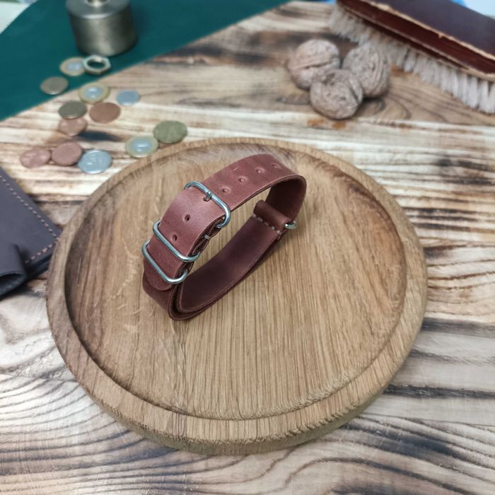 Ремінець з натуральної шкіри NATO Strap Zulu для годинника 22мм Tissot