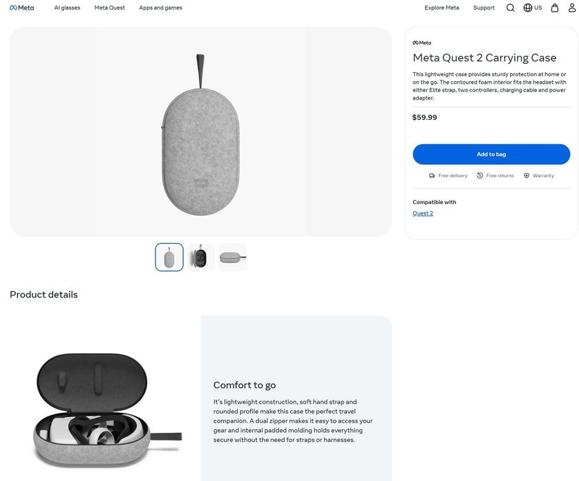 Сумка-Кейс‼️USA Oculus Quest 2 Carrying Case (Original Meta)