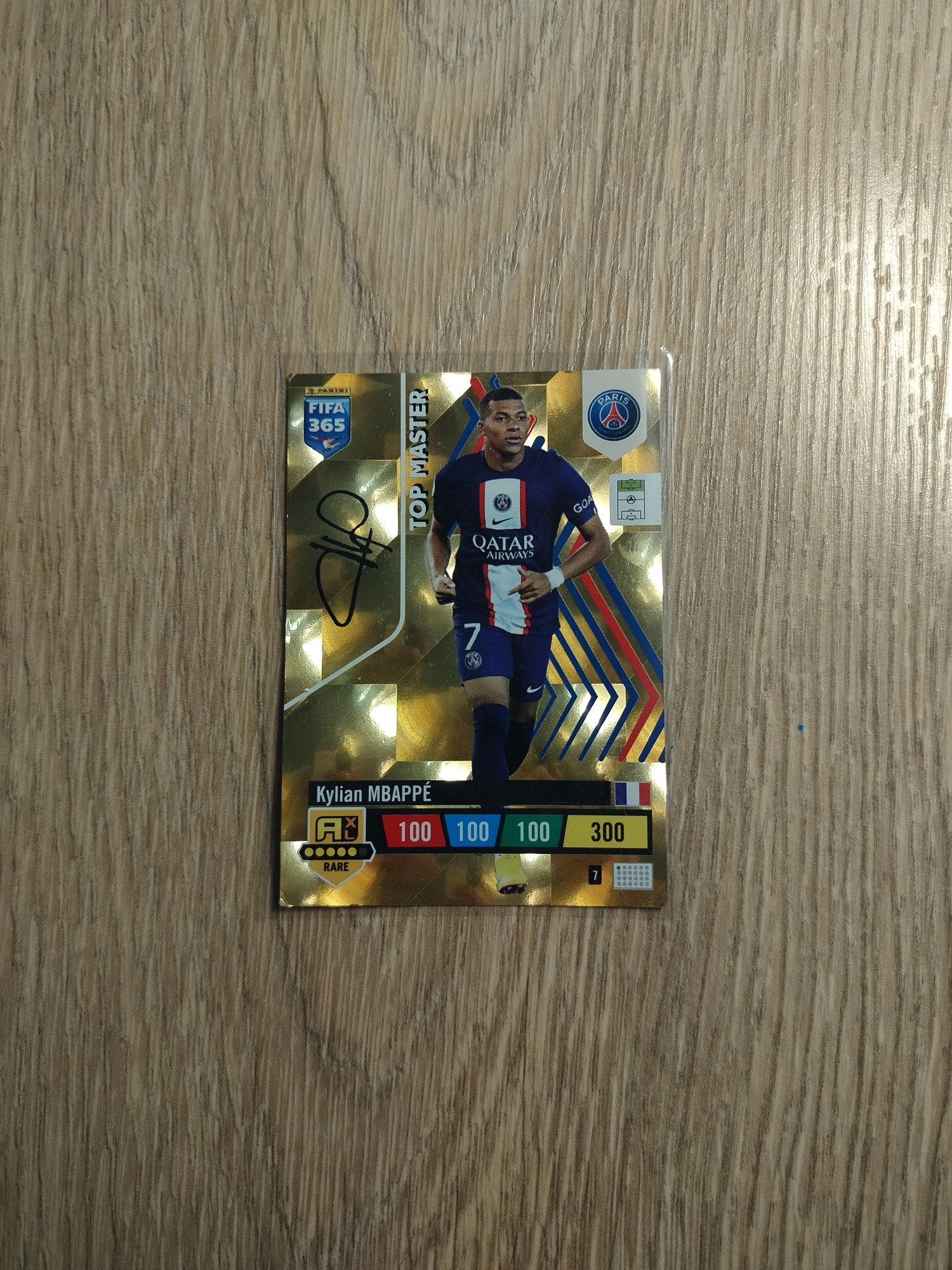 Złota karta piłkarska-Mbappé-panini orginalna