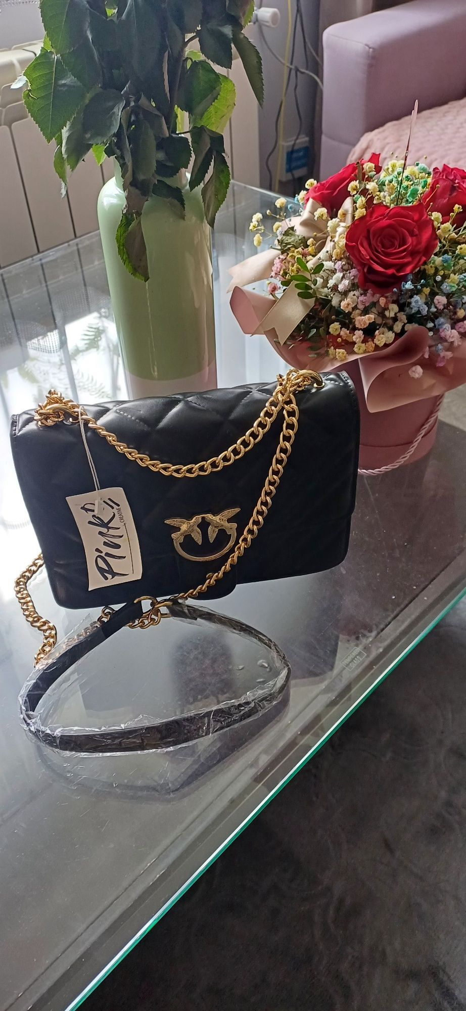 Torebka elegancka na łańcuszku kolor czarny