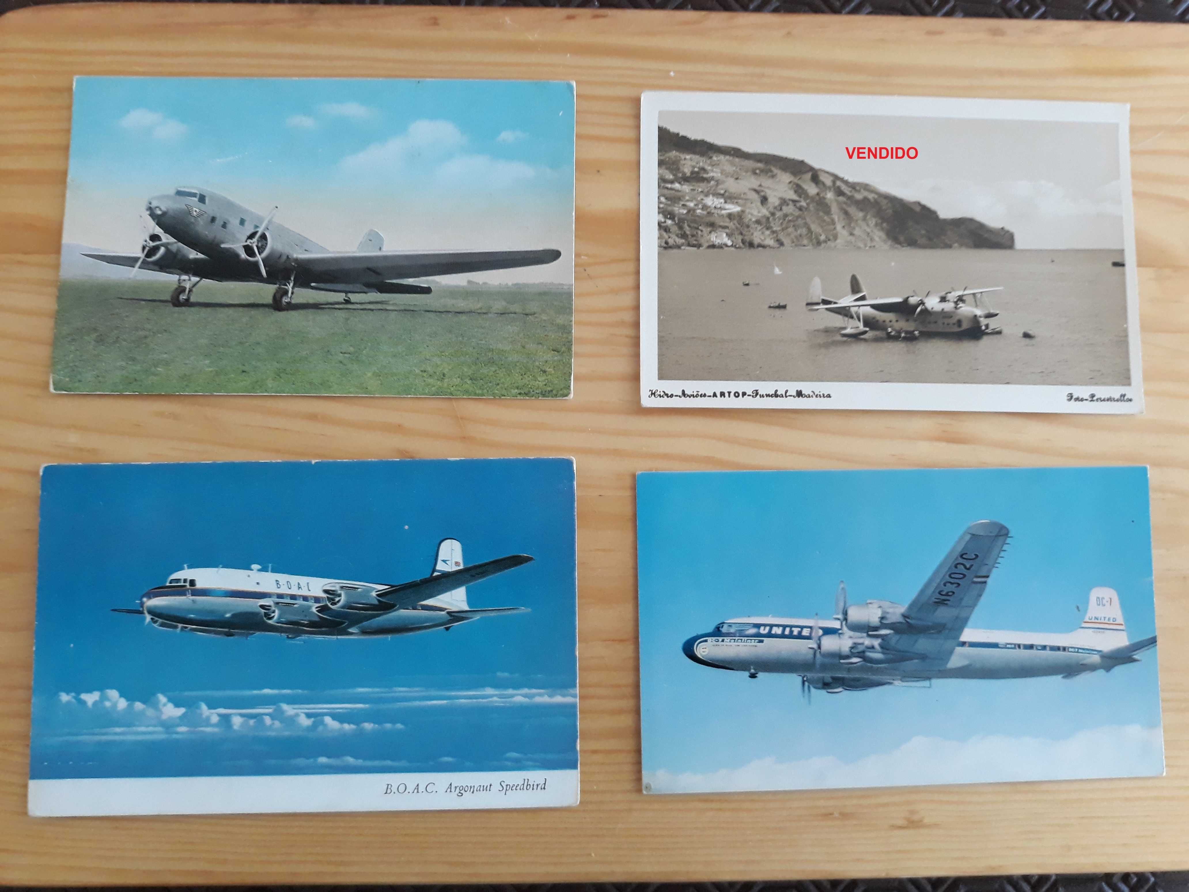 Lotes de postais (ou fotos) de antigos de aviões (Old Posts Cards)