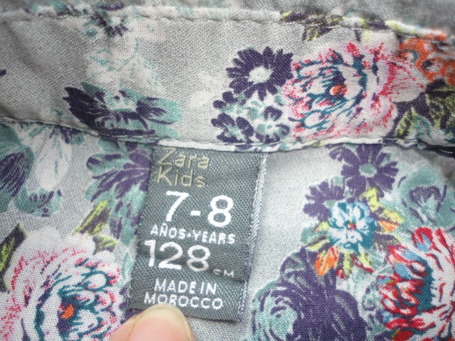 TAM.7/8 (128cm) - Camisa cinza florida ZIPPY