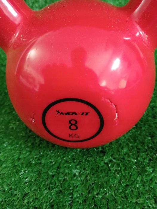 MOVIT 8kg Profesjonalna hantla kula Kettlebell czerwono - czarny NrP11