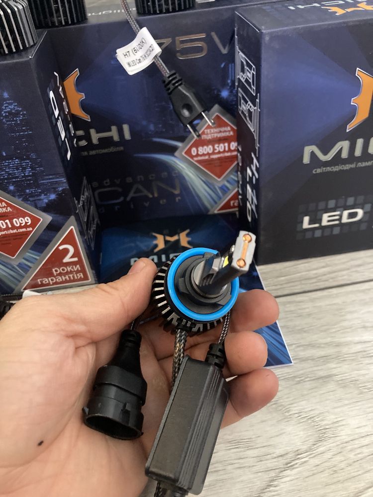 Led Mishi 75W H7,H11,HB4/HB3,H1 цена за комплект