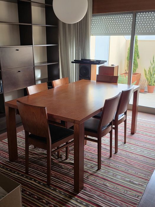 Conjunto Mesa jantar + 6 cadeiras / Madeira maciça
