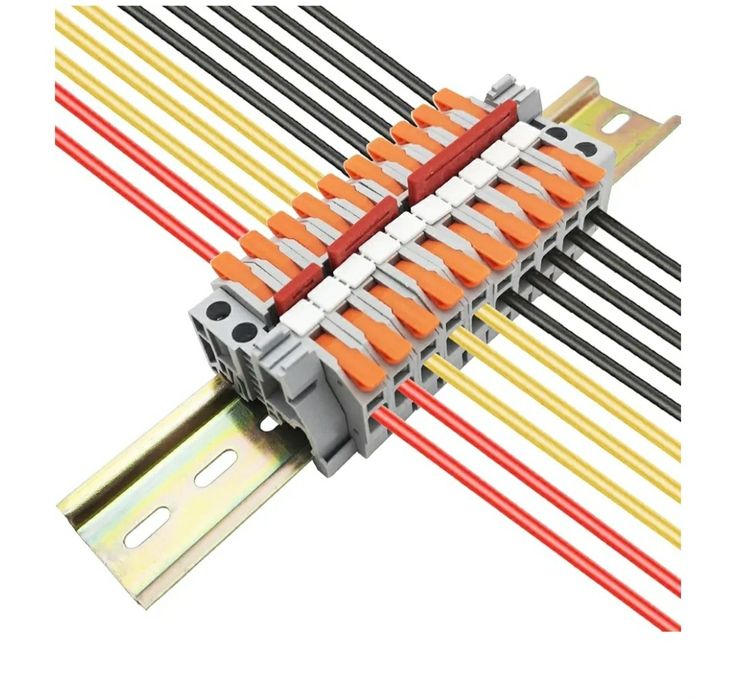 Szybkozłączka zaciskowa na szynę DIN . Pełny zestaw 10 sztuk