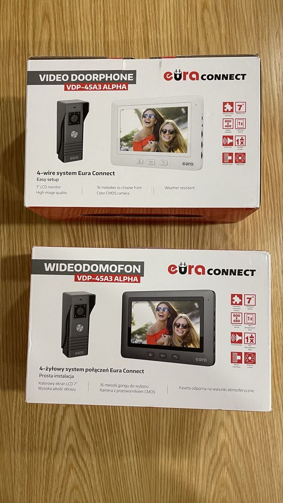 Video porteiro Vendo 2 caixas EURA VDP-45A3 Alpha branco, 1 monitor