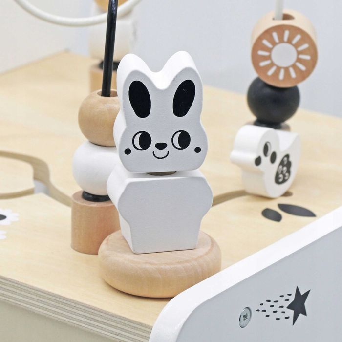 NOWY Drewniany Pchacz Dla Dziecka Chodzik + Stolik Edukacyjny 6w1