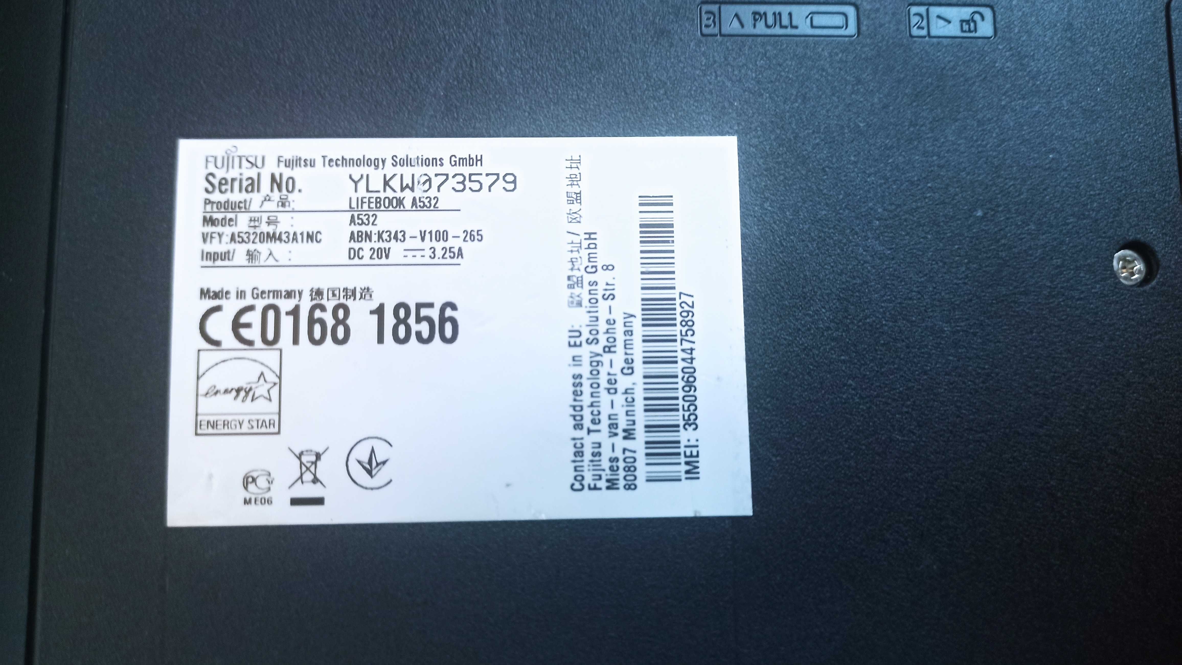 Laptop Fujitsu A532