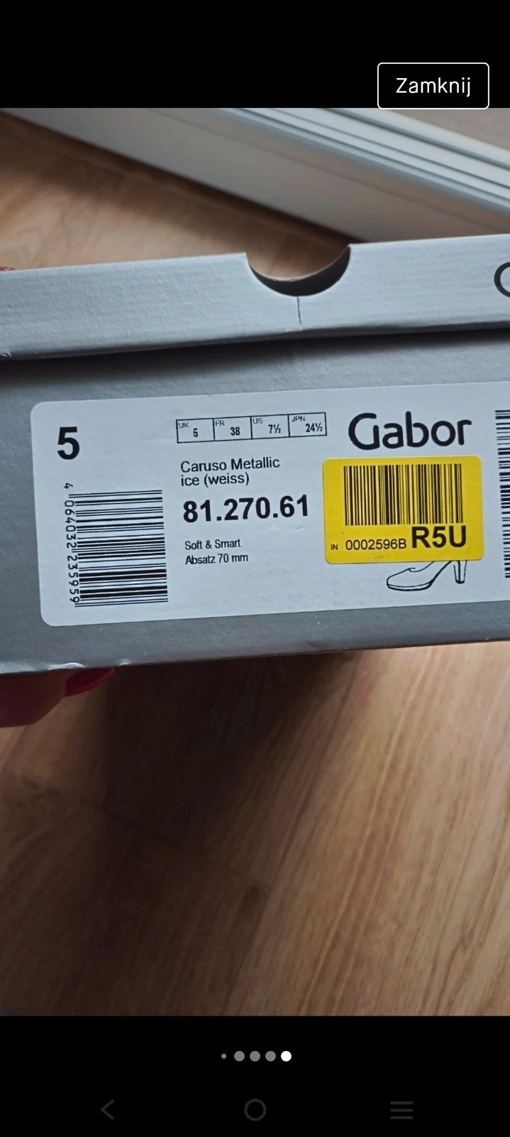 Gabor buty roz 38 nowe skora naturalna