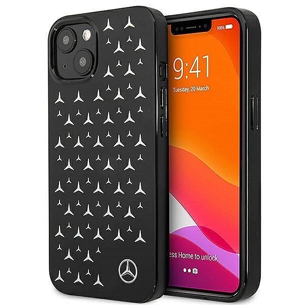 Etui Mercedes Silver Stars Pattern na iPhone 13 mini - czarne