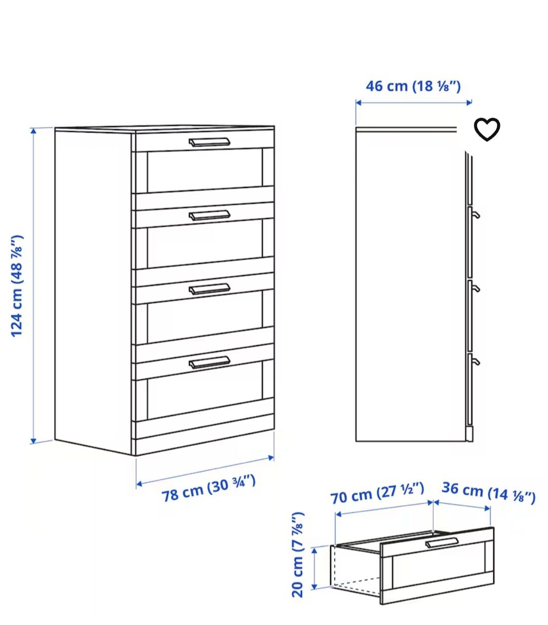 Komoda Brimnes Ikea