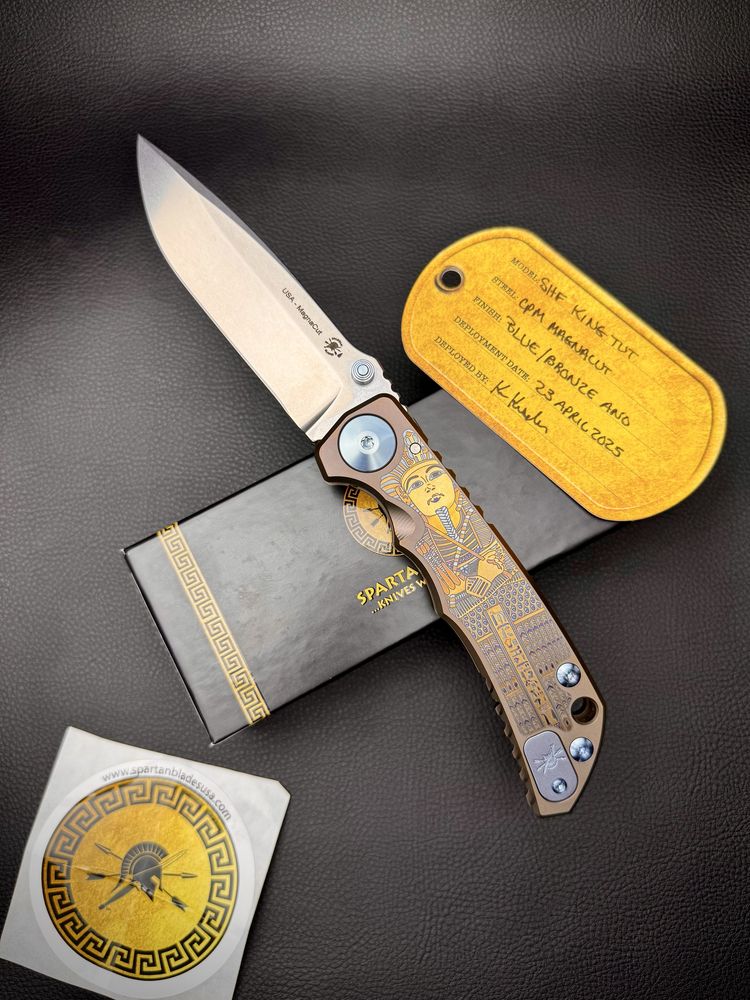 Нож Spartan Harsey Folder Titanium King Tutankhamun Bronze MagnaCut