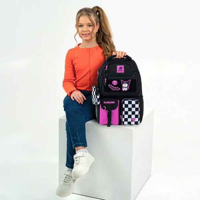 Рюкзак + пенал шкільний підлітковий Kite  Kuromi Кайт Куромі 9-12 р