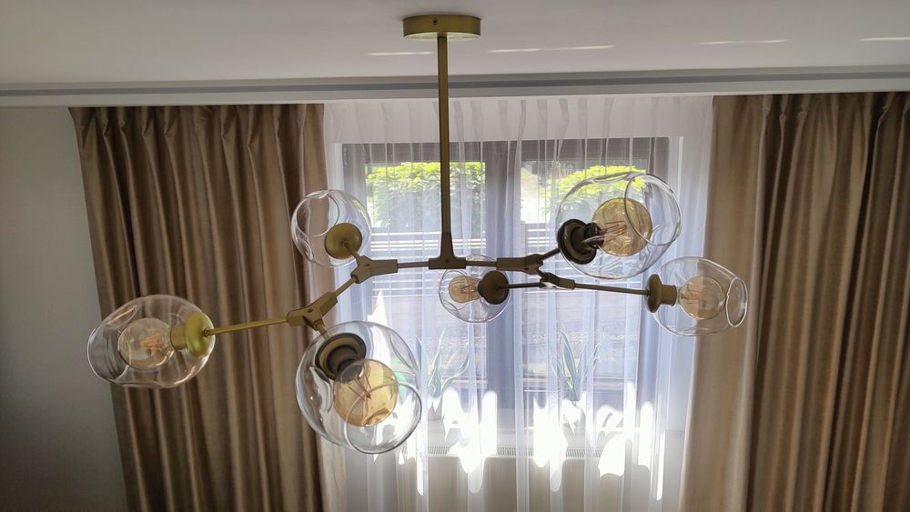 Lampa wisząca żyrandol złoty nowoczesny