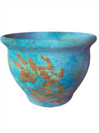 Doniczka 28 x 22 cm terakota ceramika rdza patyna