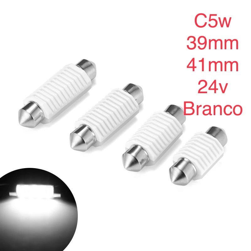 LED tubular C5W 24v - 41mm Branco