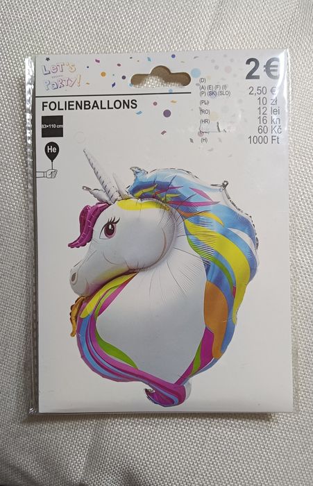 Balon foliowy jednorożec unicorn hel 83 x110 cm