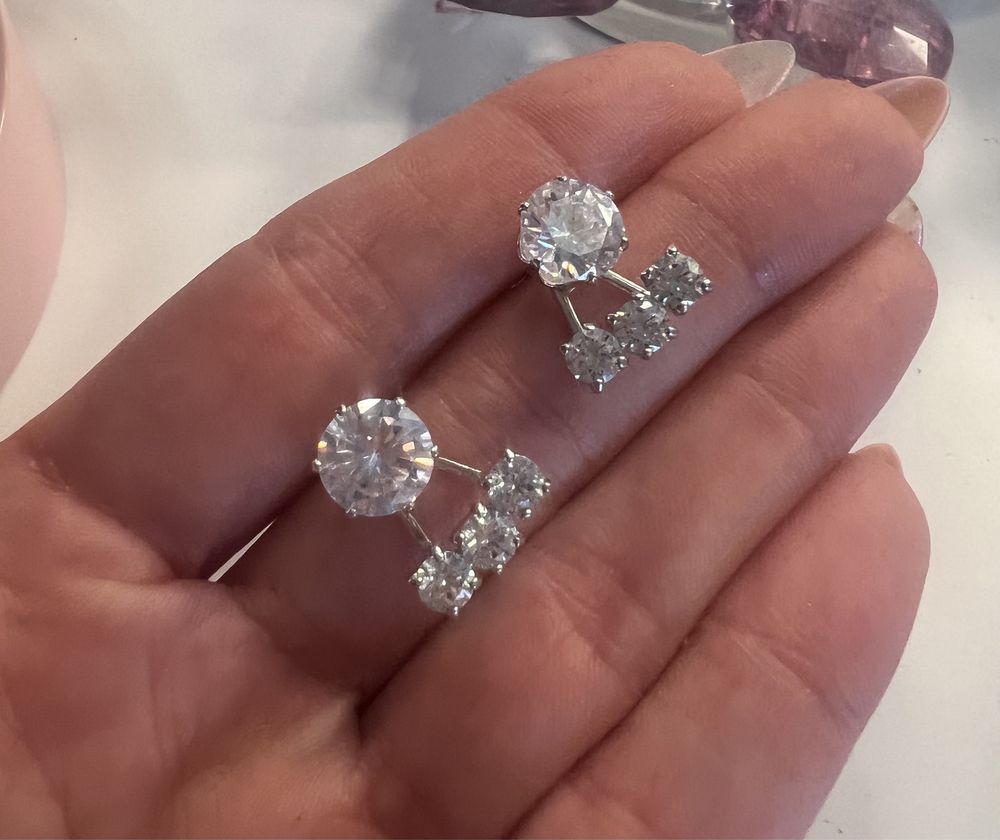 Nowe, oryginalne kolczyki Swarovski złożone z dwóch okazja