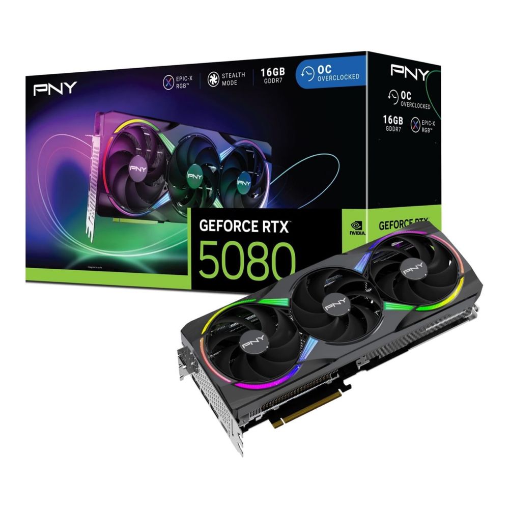 Відеокарта PNY GeForce RTX 5080 ARGB EPIC-X RGB OC Triple Fan