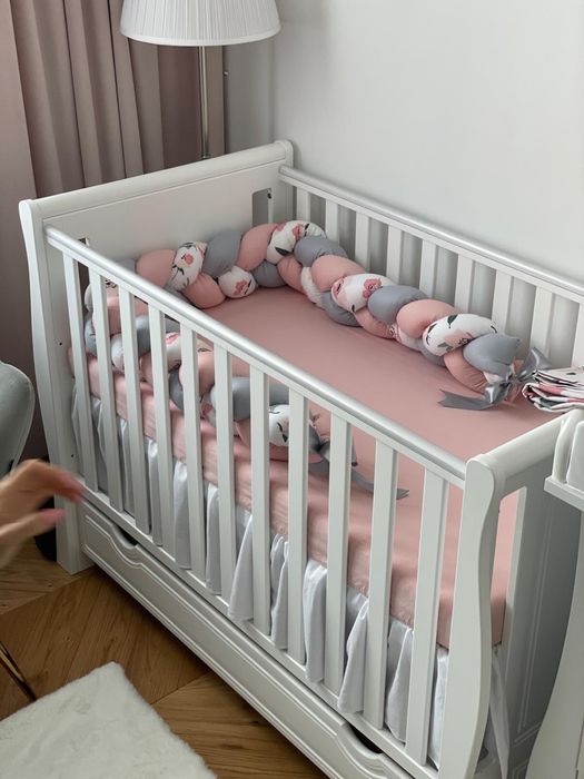 Łóżeczko dwufunkcyjne Aruś Magan z szufladą  białe  - polecam