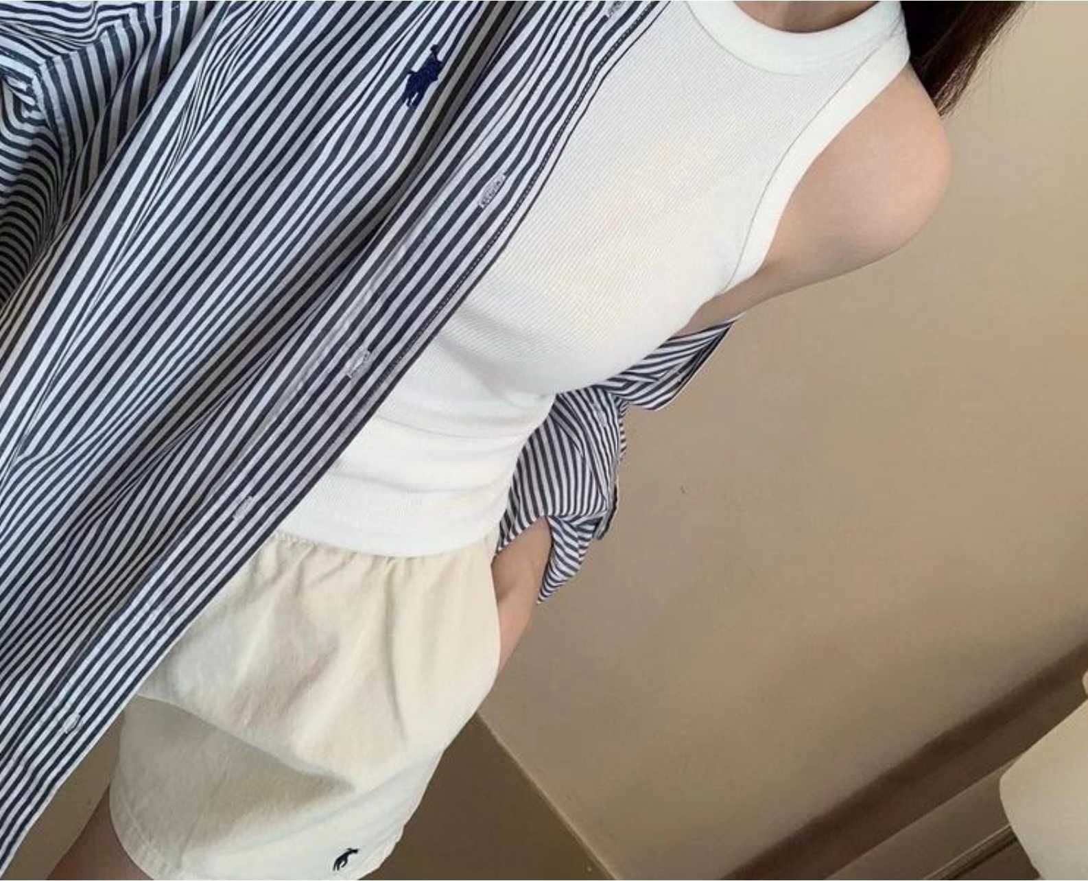 Стильная рубашка в полоску Ralph Lauren L/XL как новая!