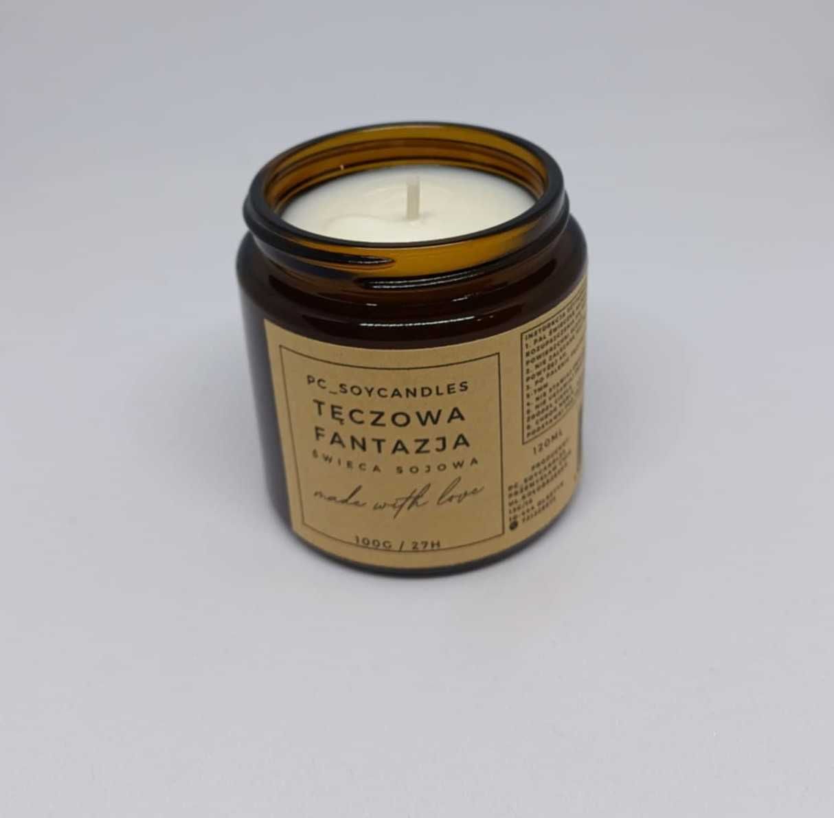 Świeca Sojowa Zapachowa Tęczowa Fantazja 120ml 27h