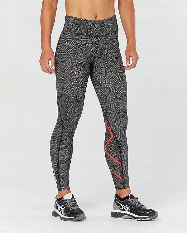 2xu Mid-rise Print Compression Legginsy Wa4628b Kompresyjne spodnie