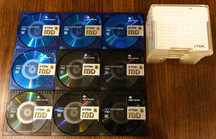 Pakiet 9 płyt MiniDisc TDK 74 + pudełka