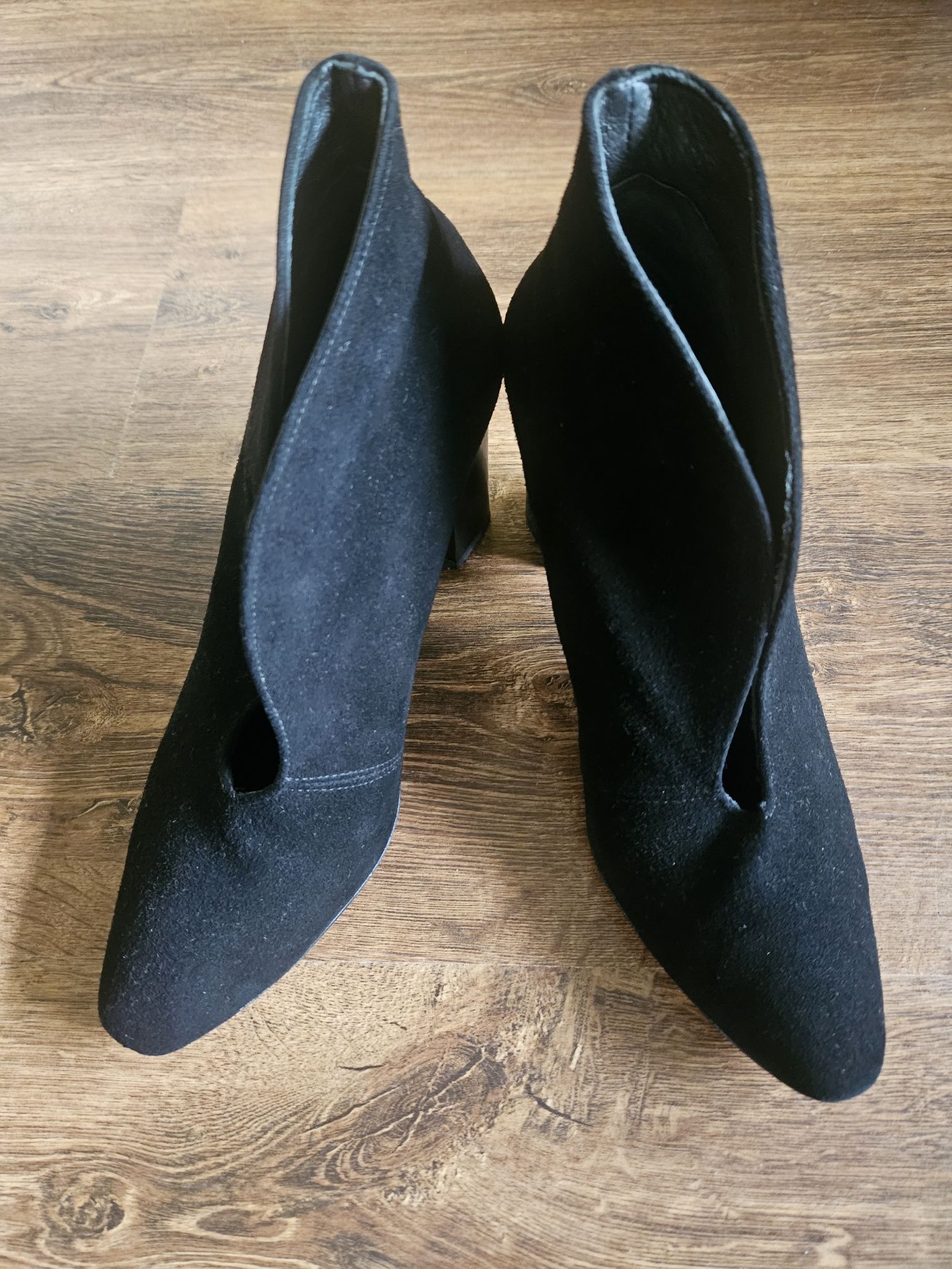 Botki jesienne r 38 24,5cm czarne zamszowe piękne wygodne buty damskie