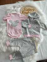 komplet niemowlęcy dres 3 częściowy bluza body spodnie 62 Minnie