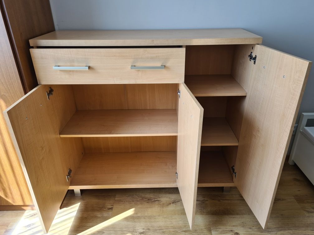 Komplet mebli: Komoda, szafka pod tv, szafka wisząca, regał, półka