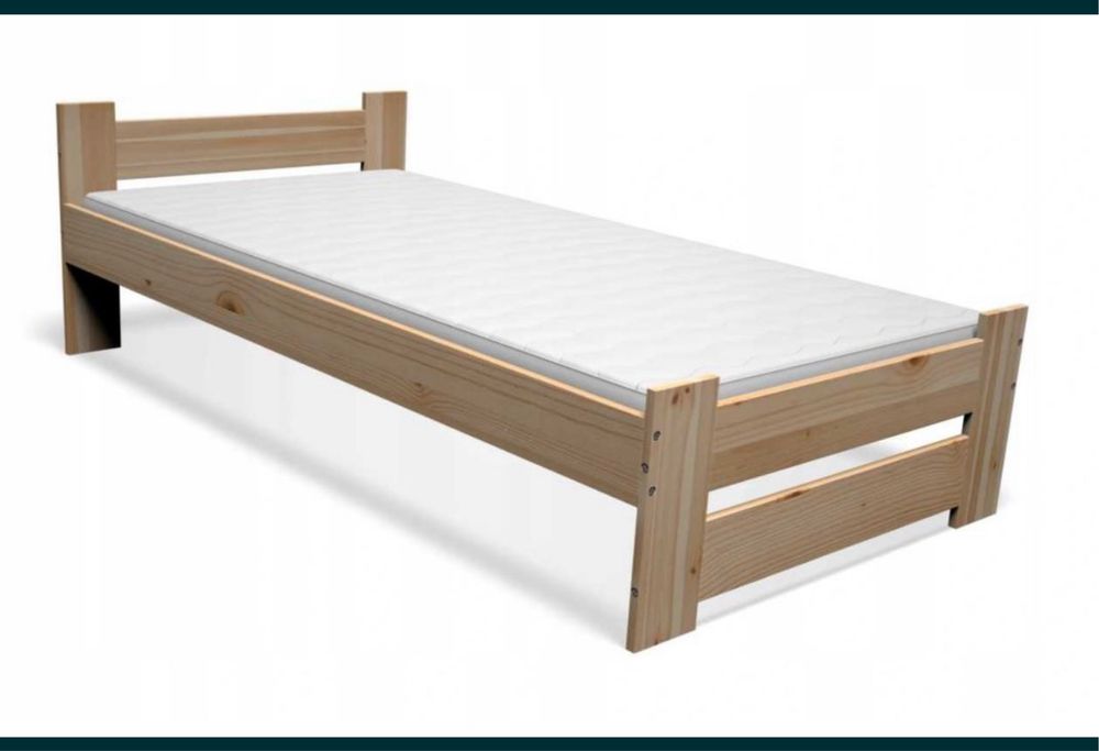 Sprzedam łóżko sosnowe z materacem 90x200 NOWE