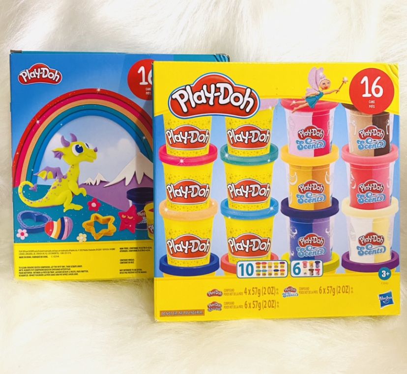 Игровой набор плей до с блестками и запахом Play-Doh 16 баночек