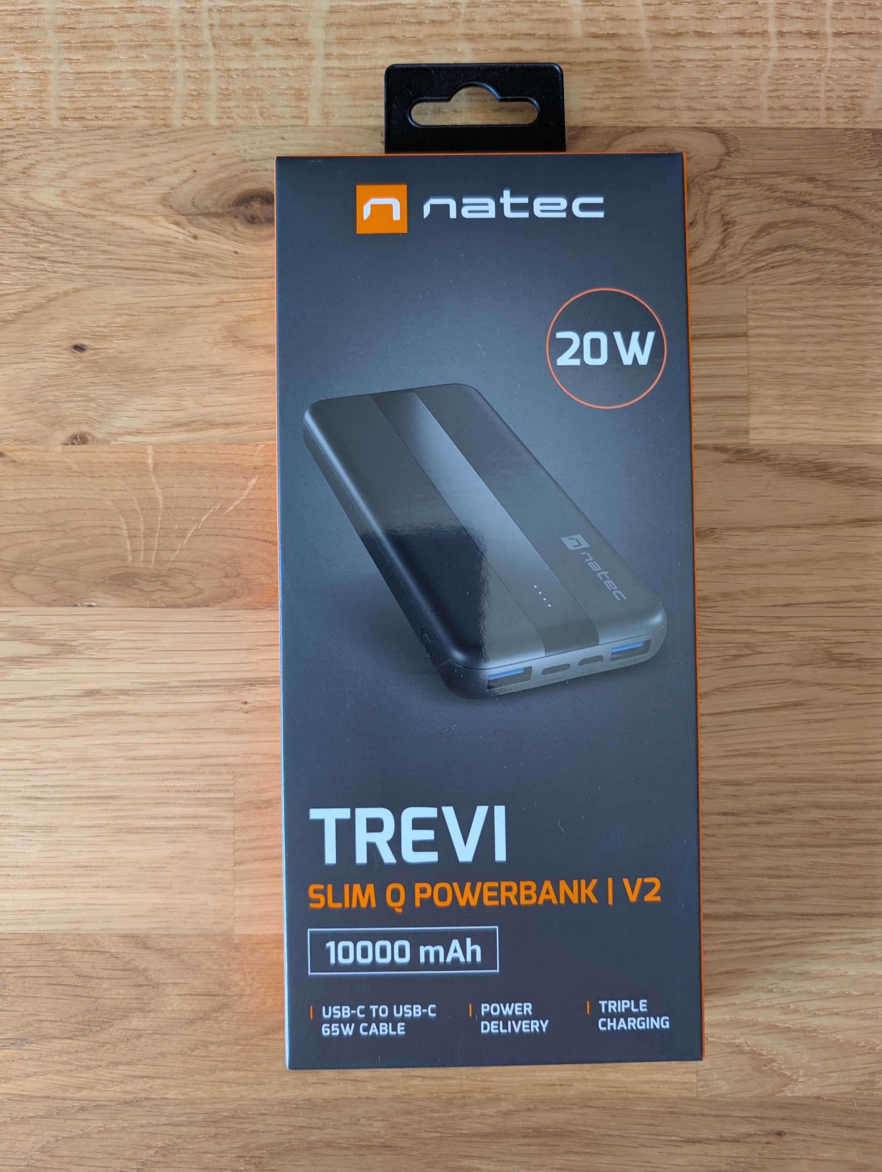 Powerbank NATEC Trevi Slim Q V2 10000mAh 20W USB-C USB-A microUSB NOWY