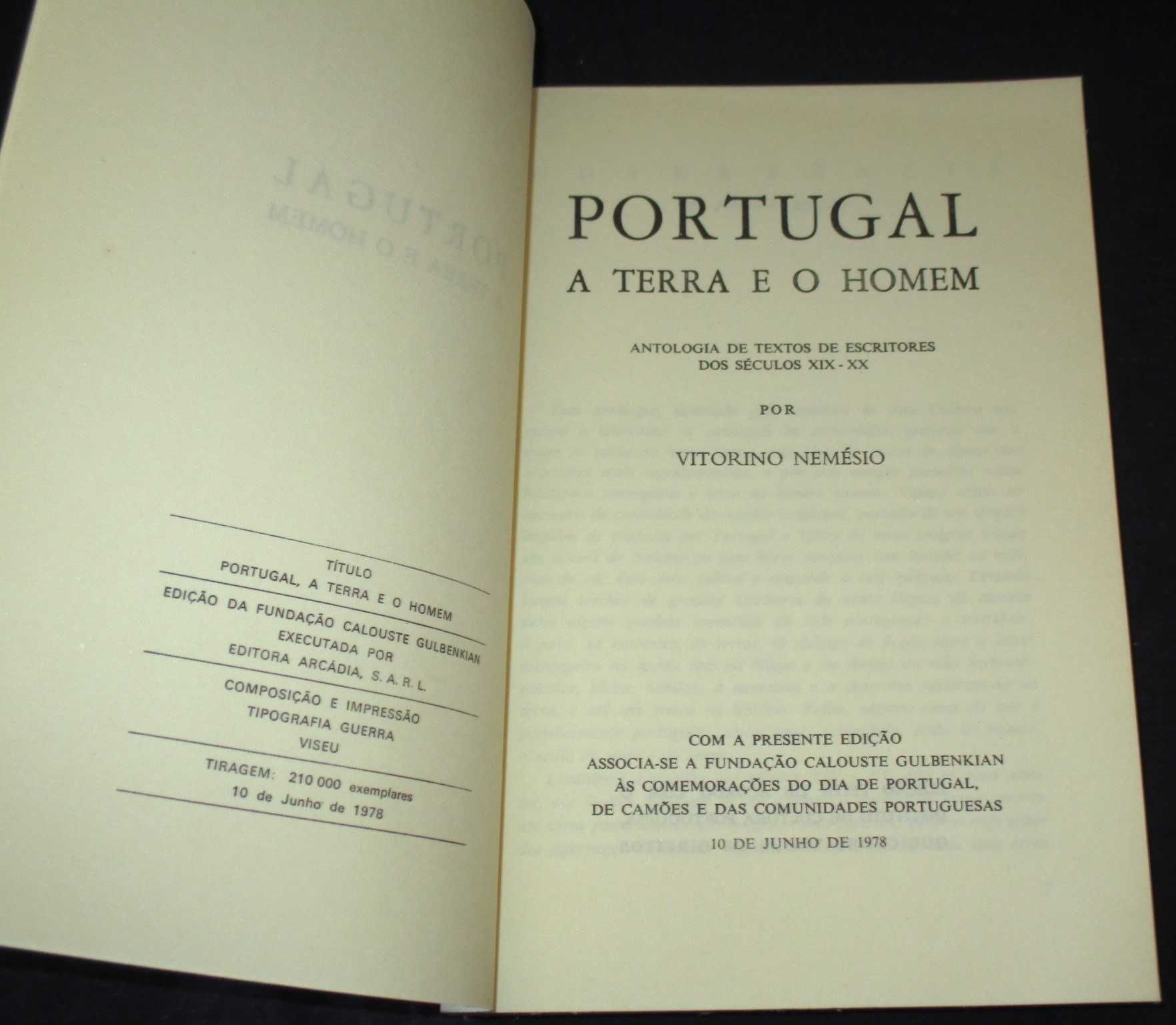 Livro Portugal A Terra e o Homem Antologia de textos Vitorino Nemésio