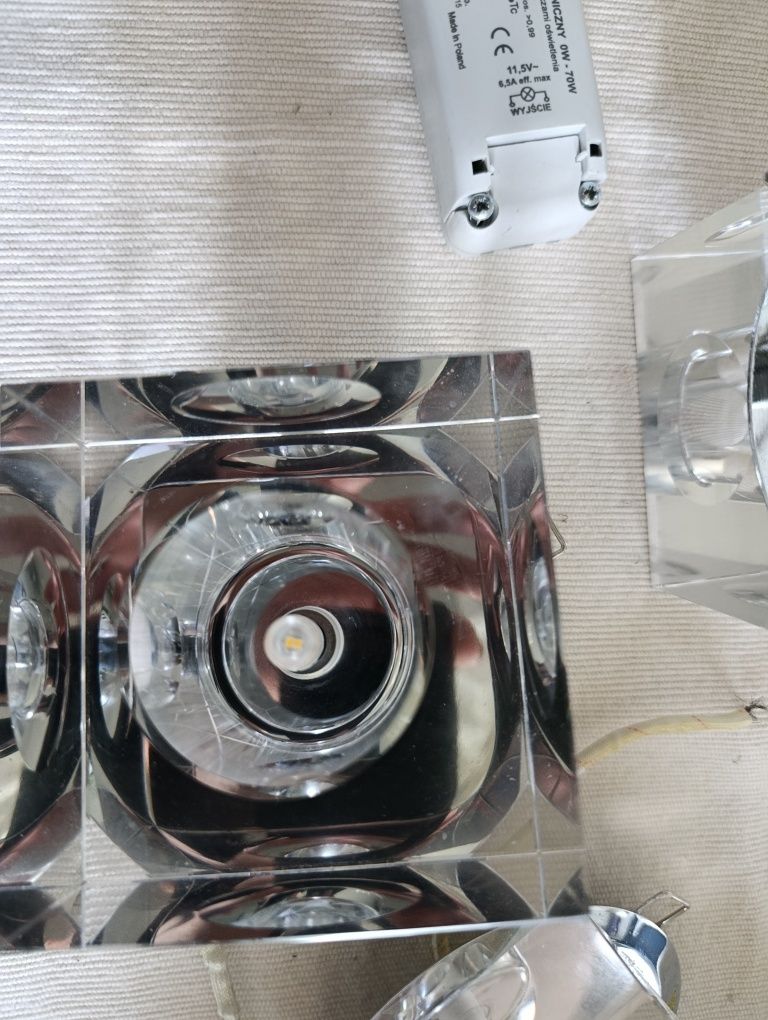 Lampy sufitowe szklane kostki 3 sztuki LED