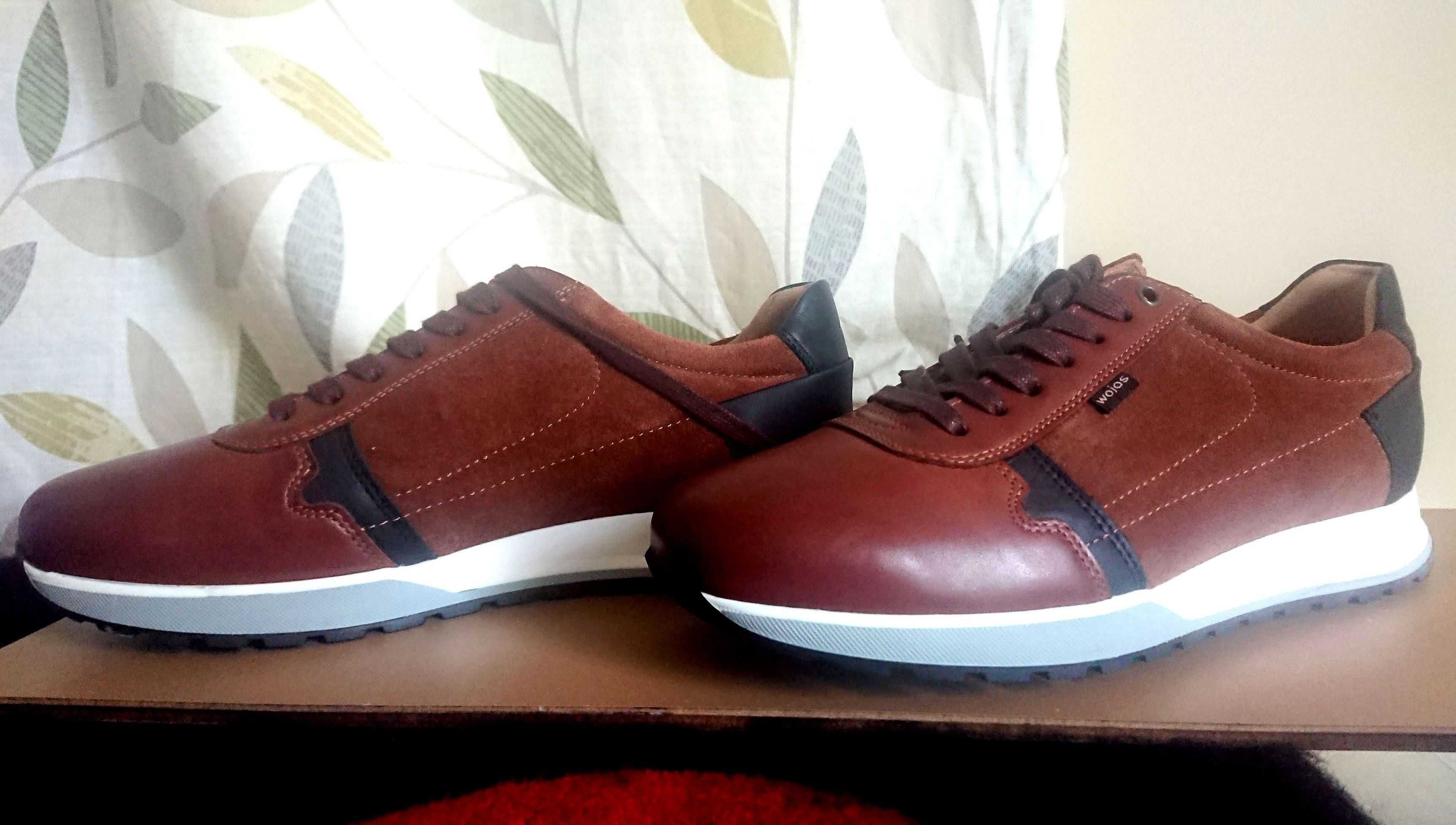 Buty Skóra jasny brąz Sneaker Sportowe trekkingowe Wojas Półbuty 41