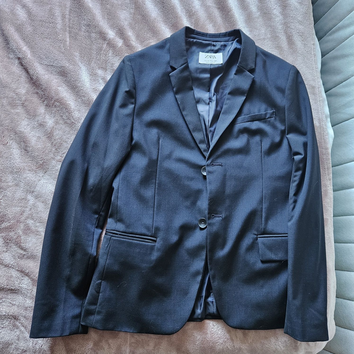Garnitur Zara 164, ciemny granat  spodnie,  marynarka