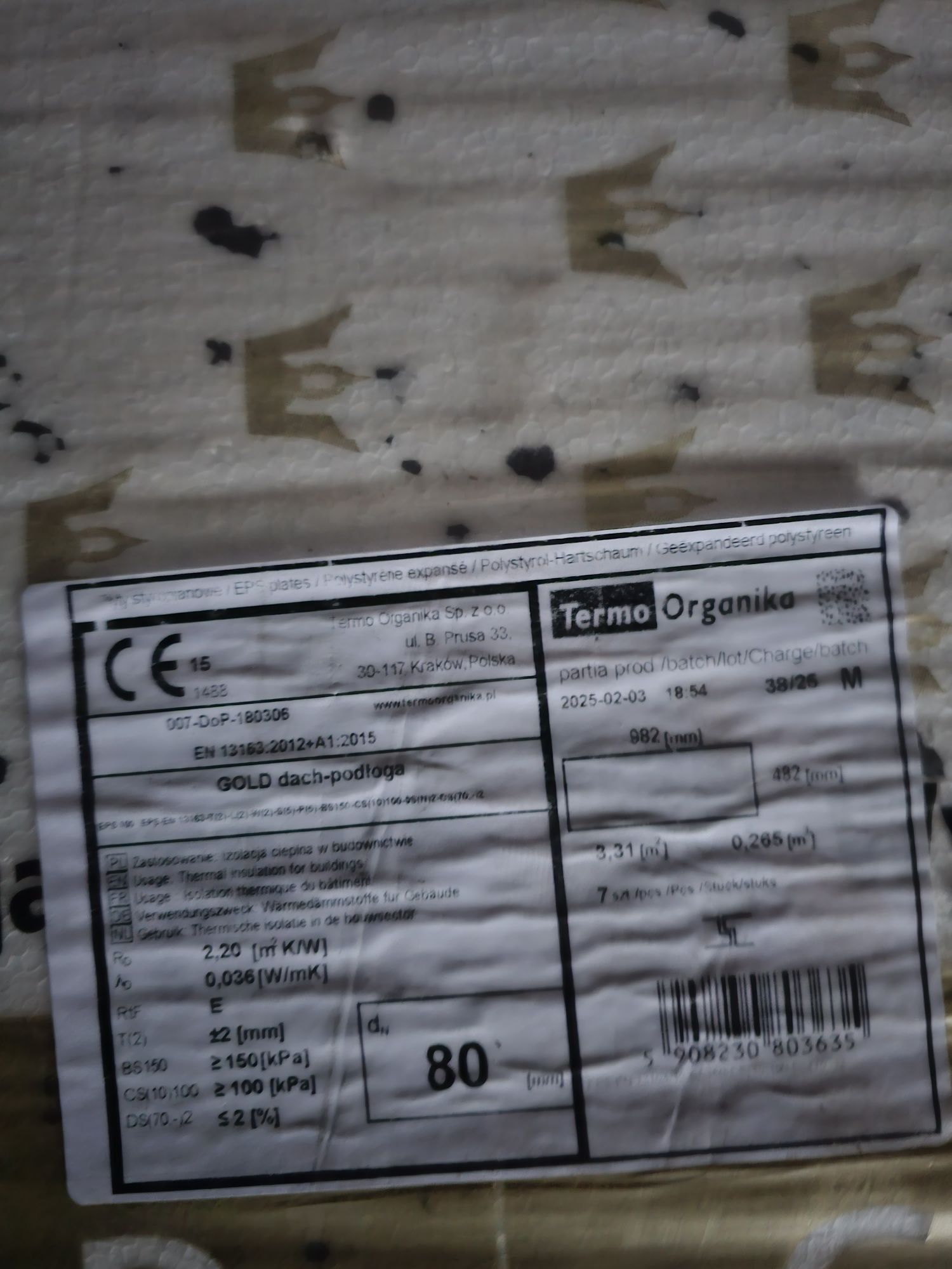 Styropian termo organika