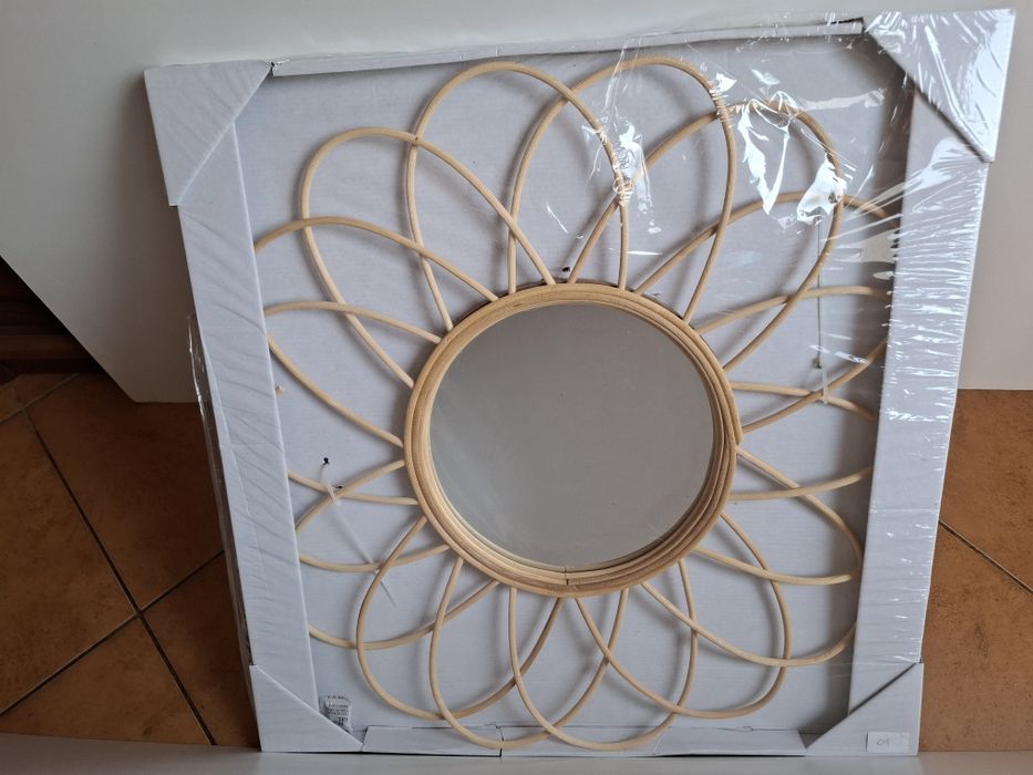 Lustro rattanowe - kwiat ø 56cm