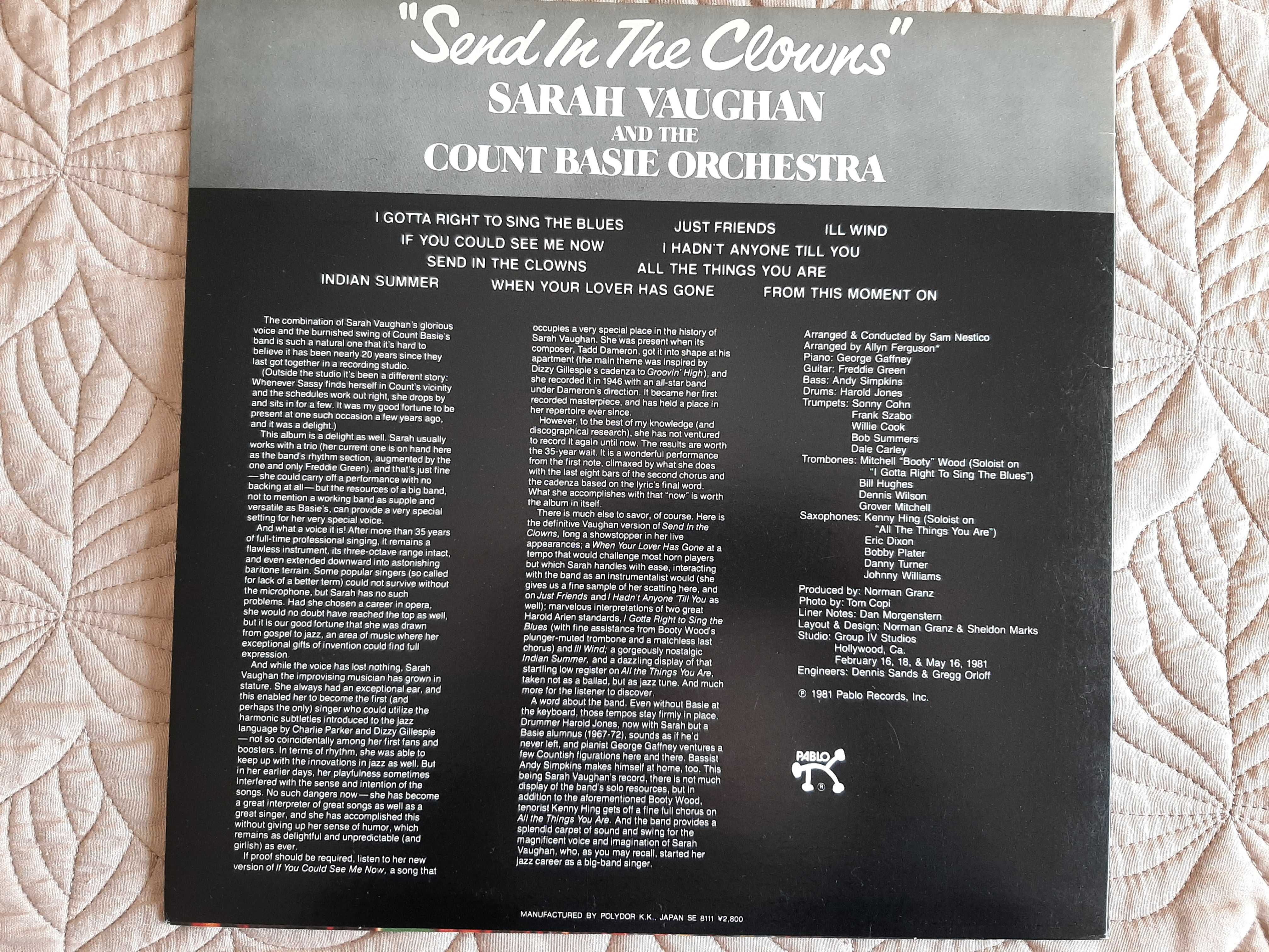 Sarah Vaughan & Count Basie - Send In The Clowns - Japão - Vinil LP