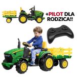 Traktorek JOHN DEERE + PRZYCZEPKA + PILOT na akumulator Peg Perego