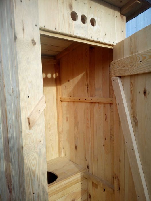 Toaleta drewniana ogrodowa WC na działkę ROD budowę wychodek sławojka