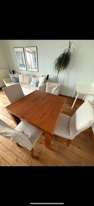 4 krzesla ikea z szarym o obiciem