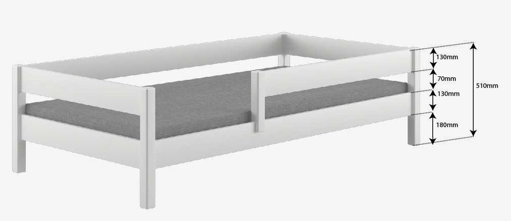 Ліжко дитяче дерев'яне букове з захисним бортиком Міх nove - Лу