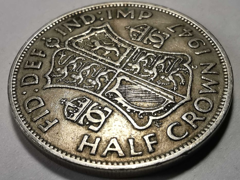 Half Crown 1947r. - pierwsza po srebrze - Wielka Brytania, stan bdb
