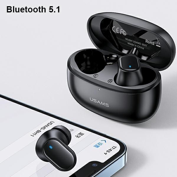 Słuchawki Bluetooth 5.1 TWS USAMS BH Series - Bezprzewodowe, Biały