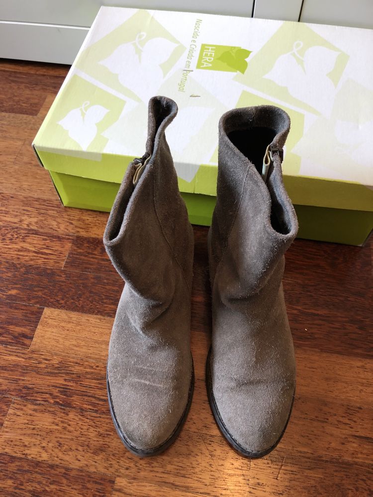 Botas camurça/ nobuck cinza 35